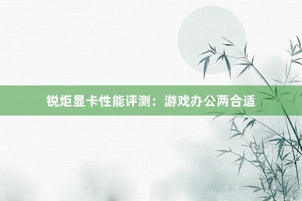 锐炬显卡性能评测：游戏办公两合适